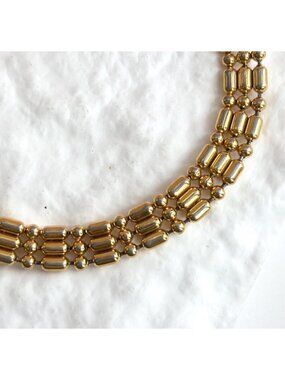 Panther Chain Gold Toned Chunky Vintage 80's Style Bracelet